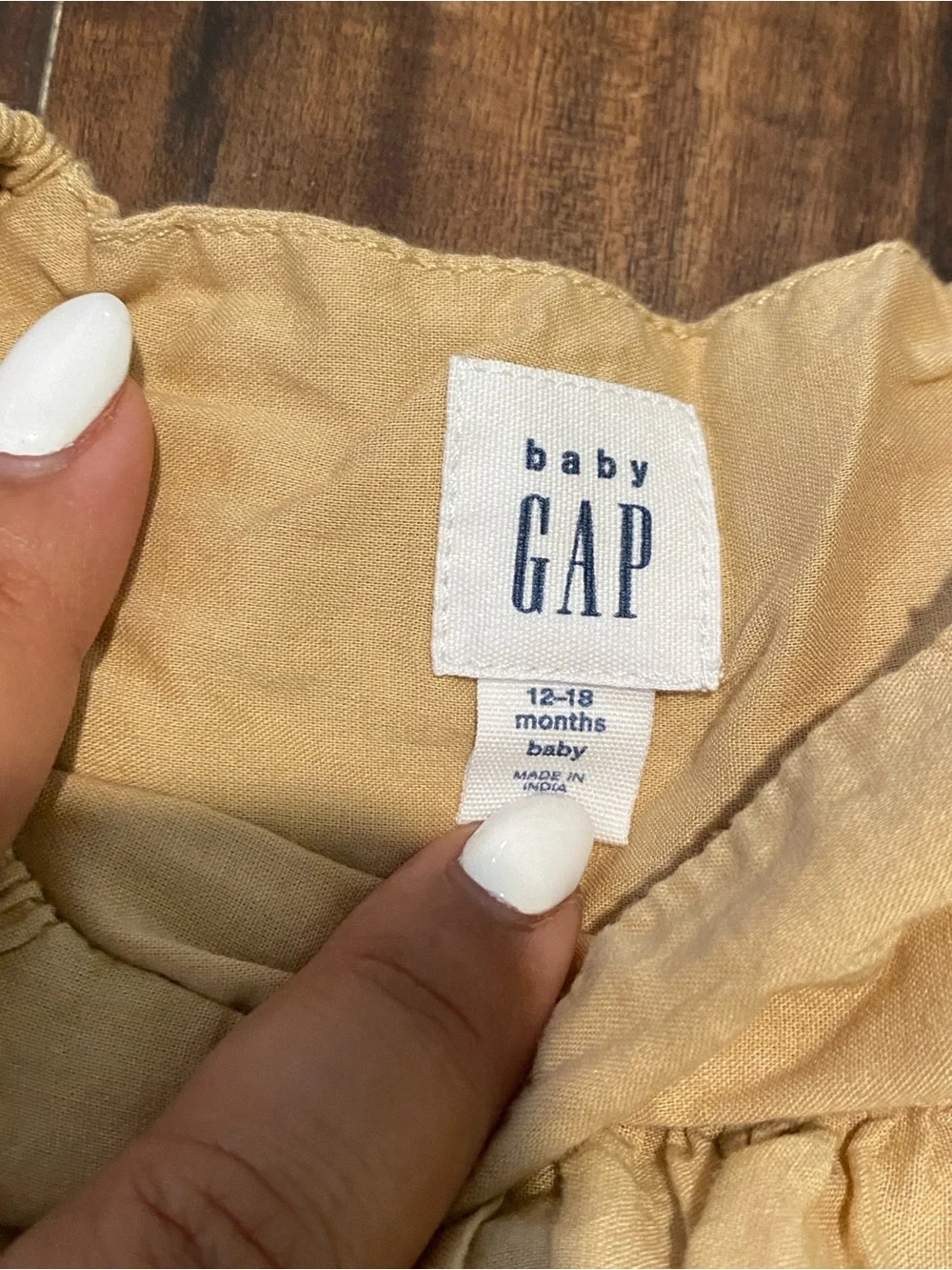 baby GAP Beige Eyelet Dress with Matching Diaper Cover